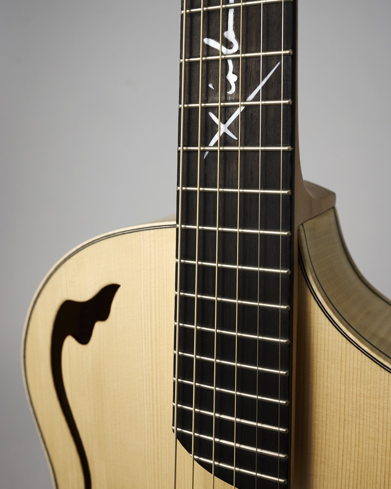 guitar archtop mother of pearl mop inlay fretboard soundhole